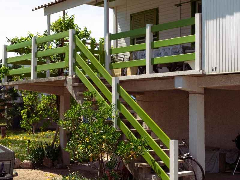 House Survey Exterior Stairway Jacksonville Florida | Jacksonville Land Surveying House survey planning for an exterior stairway and landing at a Jacksonville Florida home.