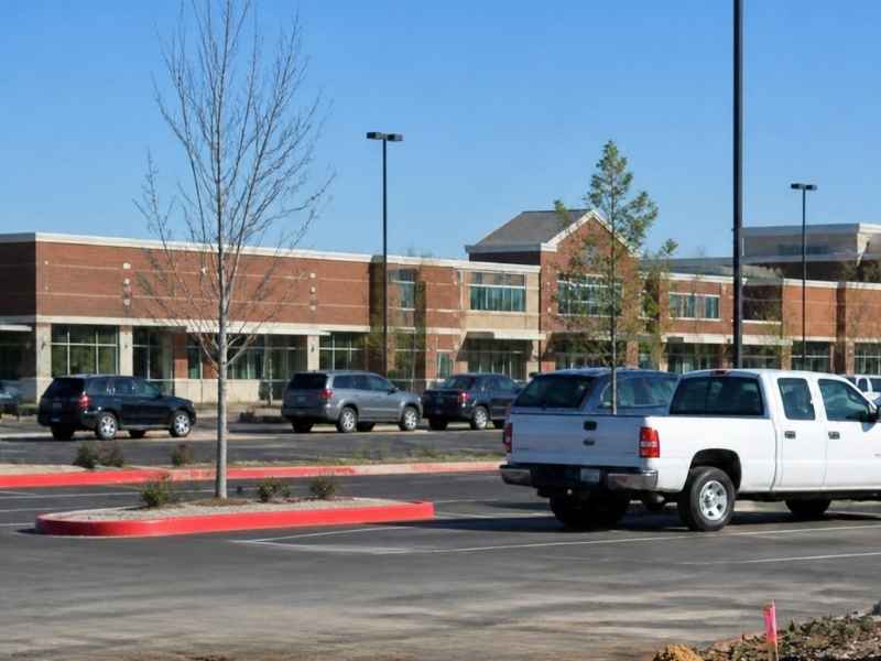 Property Survey Cost Rush Commercial Project Jacksonville FL | Jacksonville Land Surveying Commercial property and parking area in Jacksonville FL representing site conditions that can affect property survey cost for rush projects.